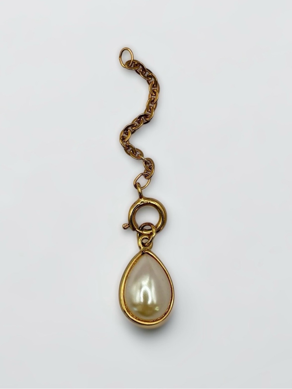 Joan Rivers Fabergé Egg Style Faux Pearl Teardrop Charm Pendant w/ Extender
